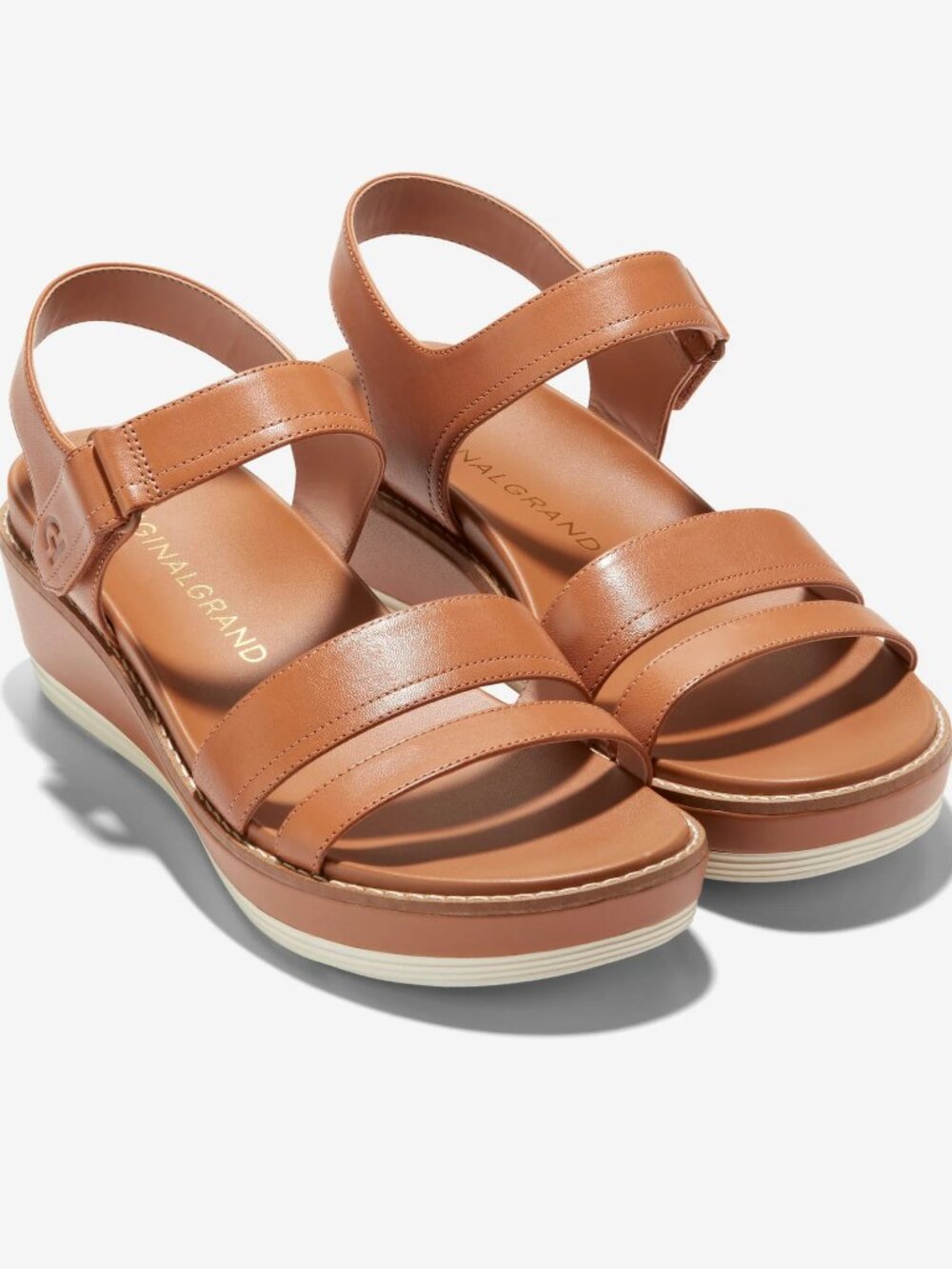 Cole Haan Peyton Flatform Platform Sandals NIB 8 Pecan Brown